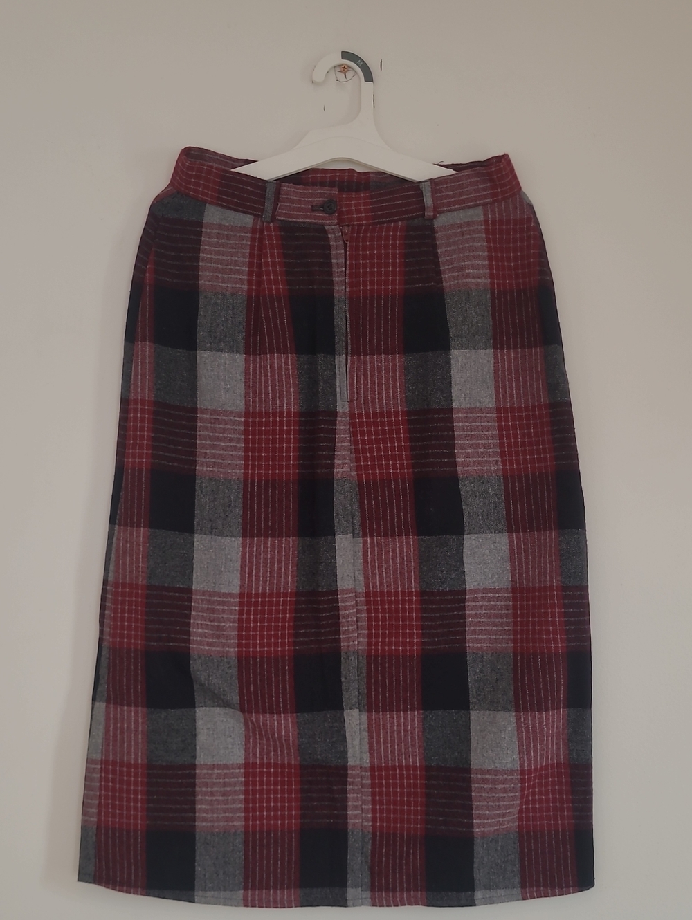Classic Vintage Red Plaid Maxi Skirt